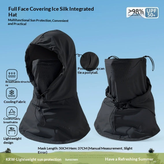 Masque de protection solaire pleine face Blocking UV Respirant Visage unique pour vélo
