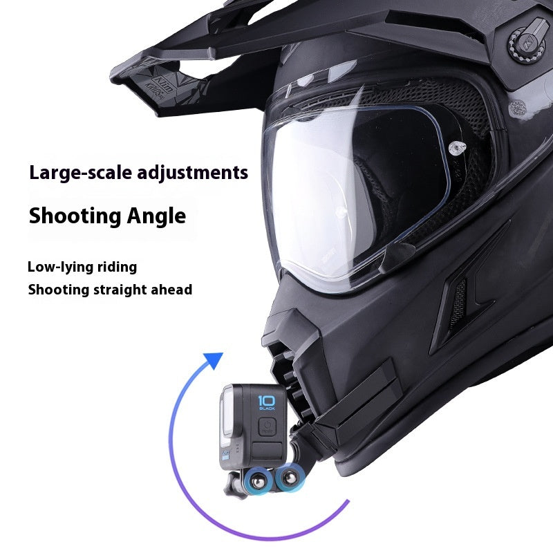 Casque de moto Chin Camera Support de casque intégré