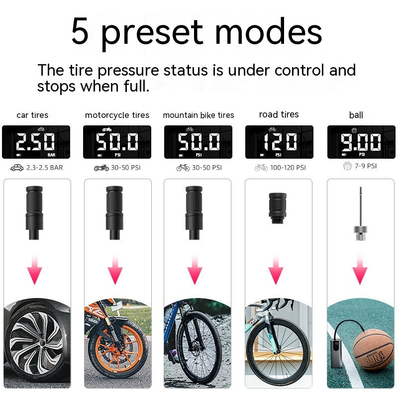 Pneu électrique voiture de moto Véhicule de moto Air Charge Portable