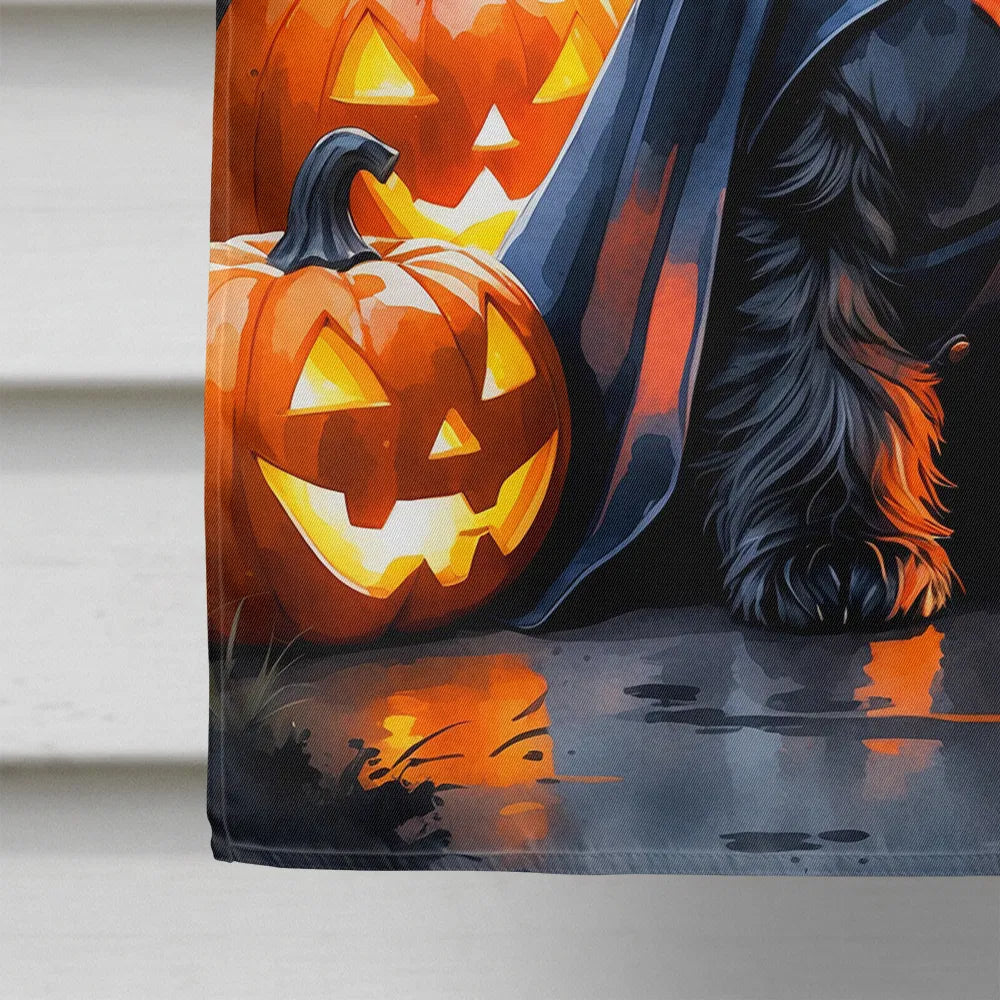 Scottish Terrier Puppy Maison d'Halloween Drapeau Grand Porc Manches Pole décoratif extérieur Yar