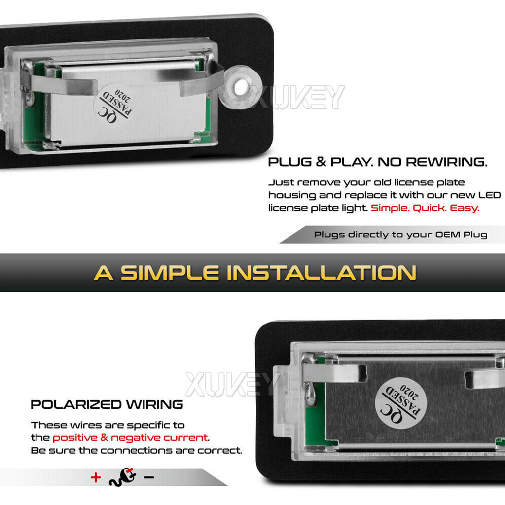 Set de 2 lumières de plaque d'immatriculation LED