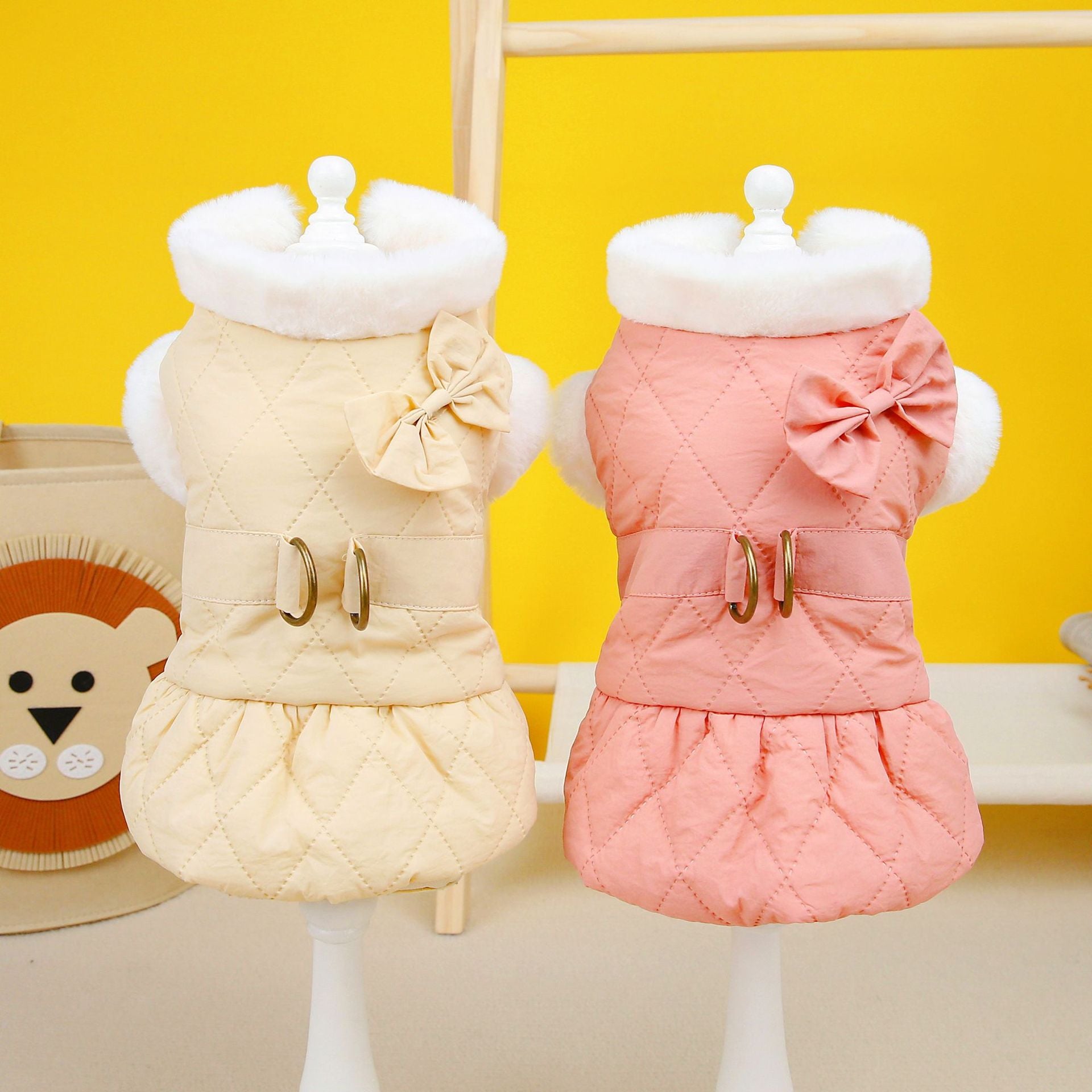 Vêtements de chien Petit chien Papillon Robe rembourrée en coton