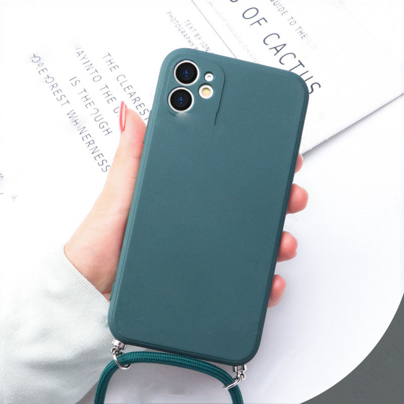 Cas de téléphone de lanyard en silicone liquide créatif et simple