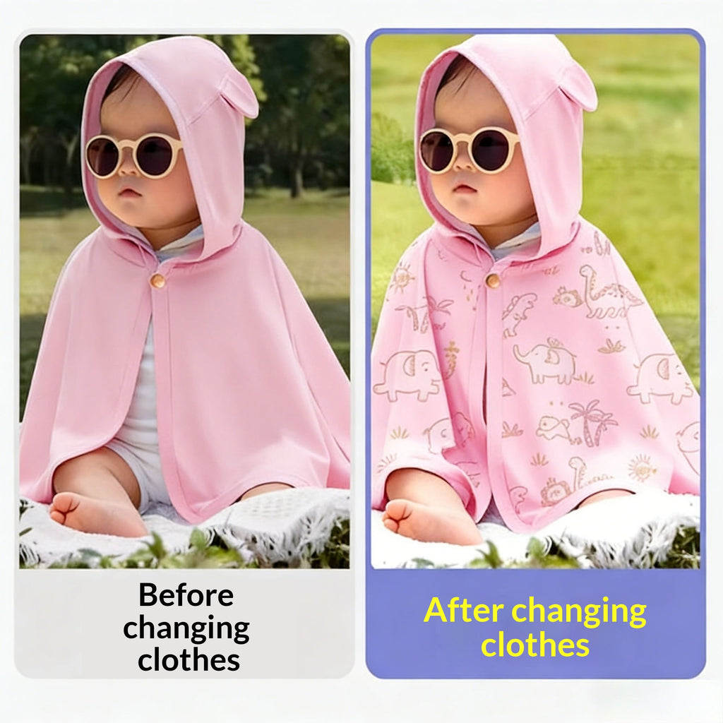 Protection UV changement de couleur Cape Baby Protection solaire