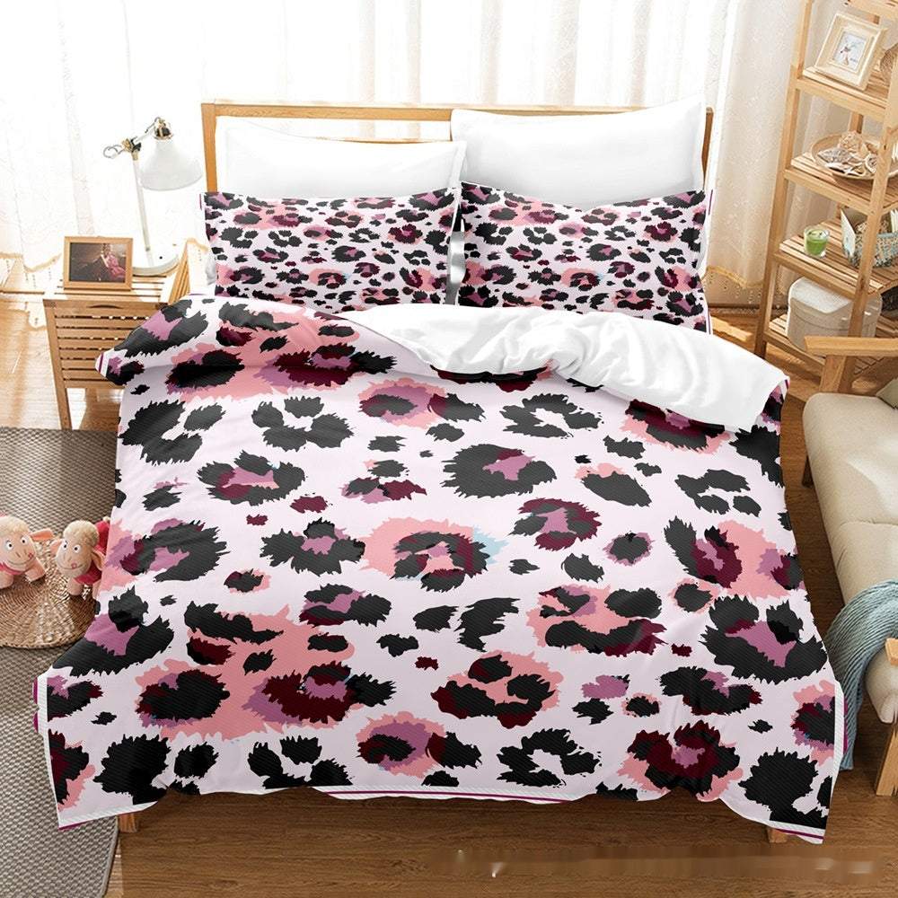 Imprimé Maison Textile Four animal Couverture de couettes en grain Étui Ensemble de trois pièces