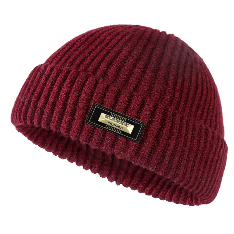 Chapeau à mailles chaudes à double couche en laine mode