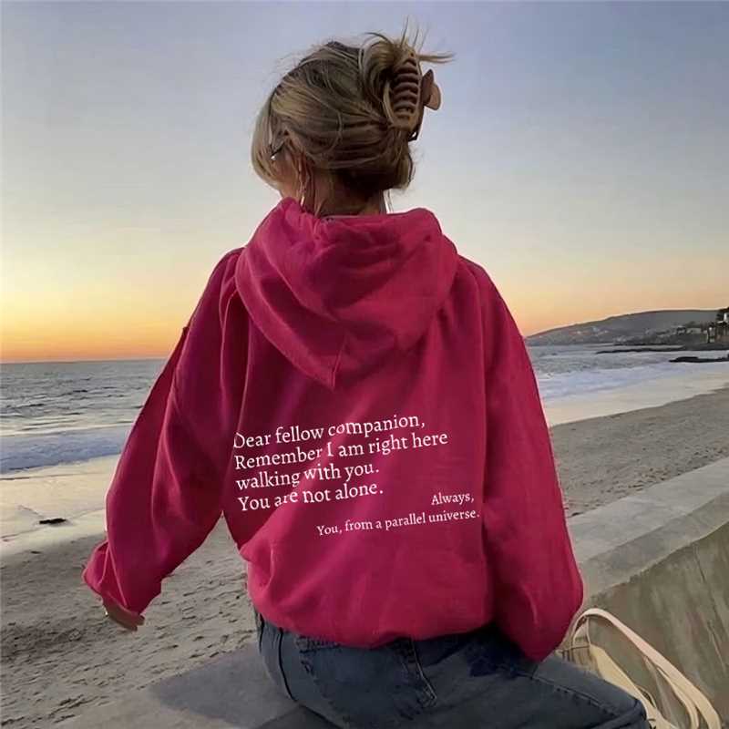 Parallel Universe Slogan Hoodie You Are Not Alone