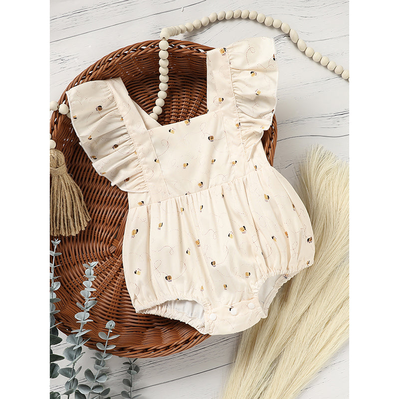 Bubble Romper bébé fille d'abeille - 1er jour d'abeille Romper