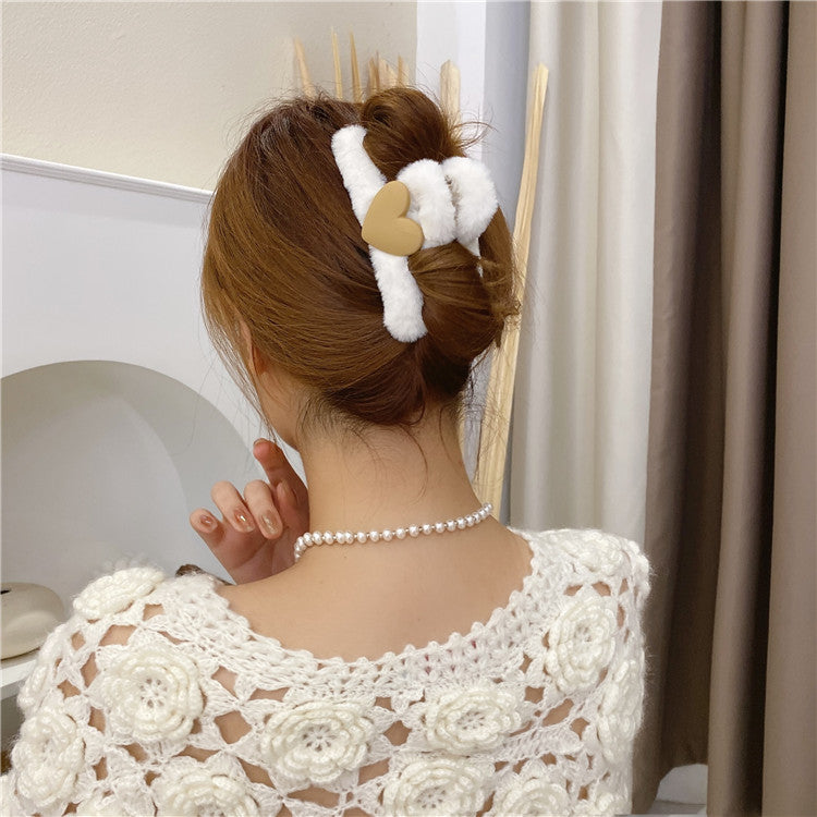 Corée Dongdaemun Love Plush Automne hiver Grab Clip