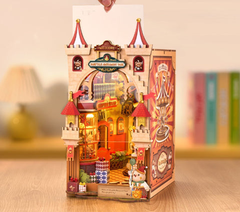 Corner Fairytale Amusement Park Bookend DIY Cottage Assembly Building Blocks 3D Puzzle