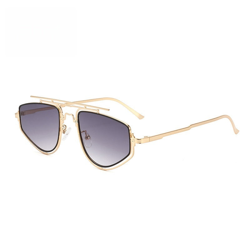 Lunettes de soleil retro double cadre - Unisex UV Protection Mode Eyewear avec design unique fo
