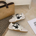 Autumn femmes respirant cuir rond sneakers orteils