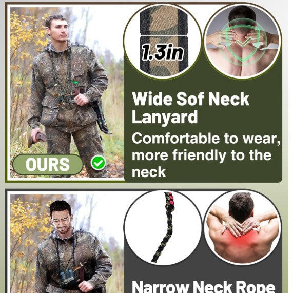 Tactical extérieur 12-Ring collier collier Canard Call Lanyard portable multi-fonctionnel W
