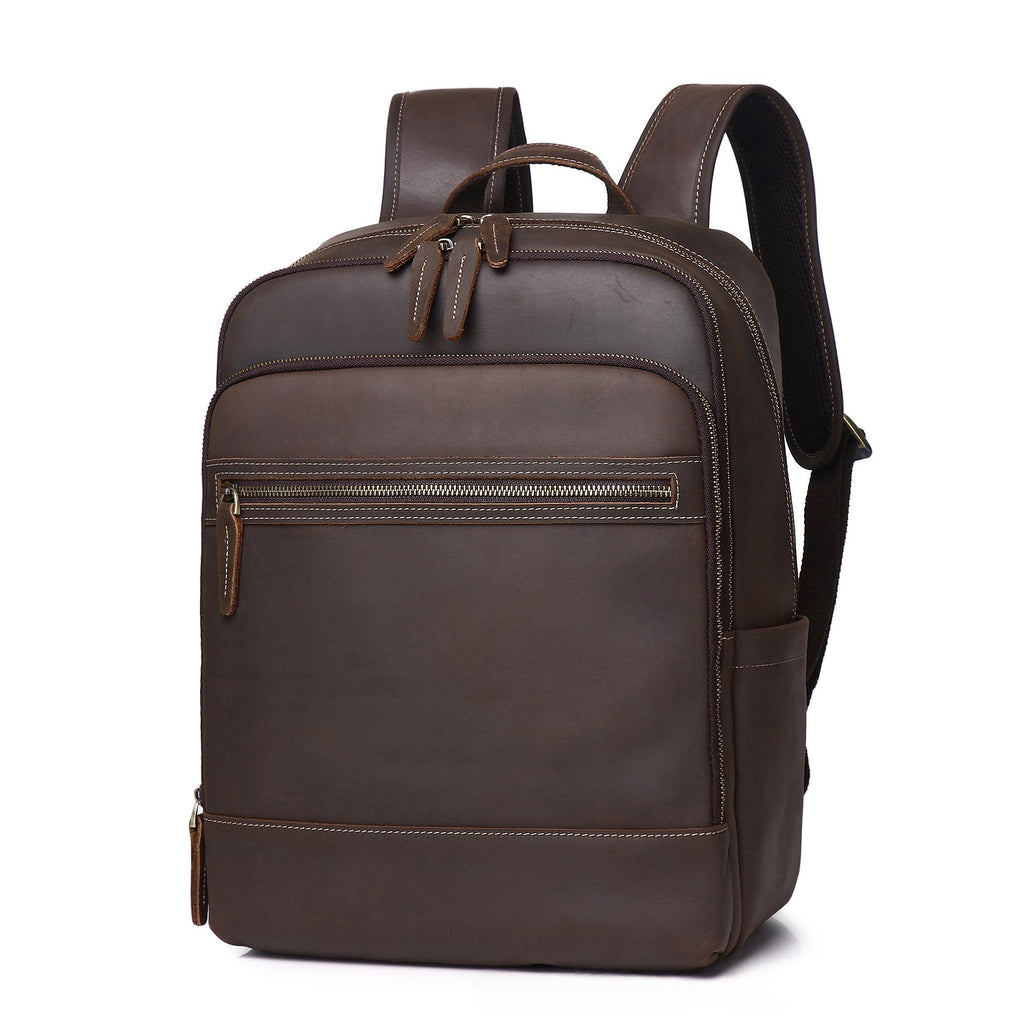 Crazy Horse cuir Cowhide Brown Hommes sac à dos
