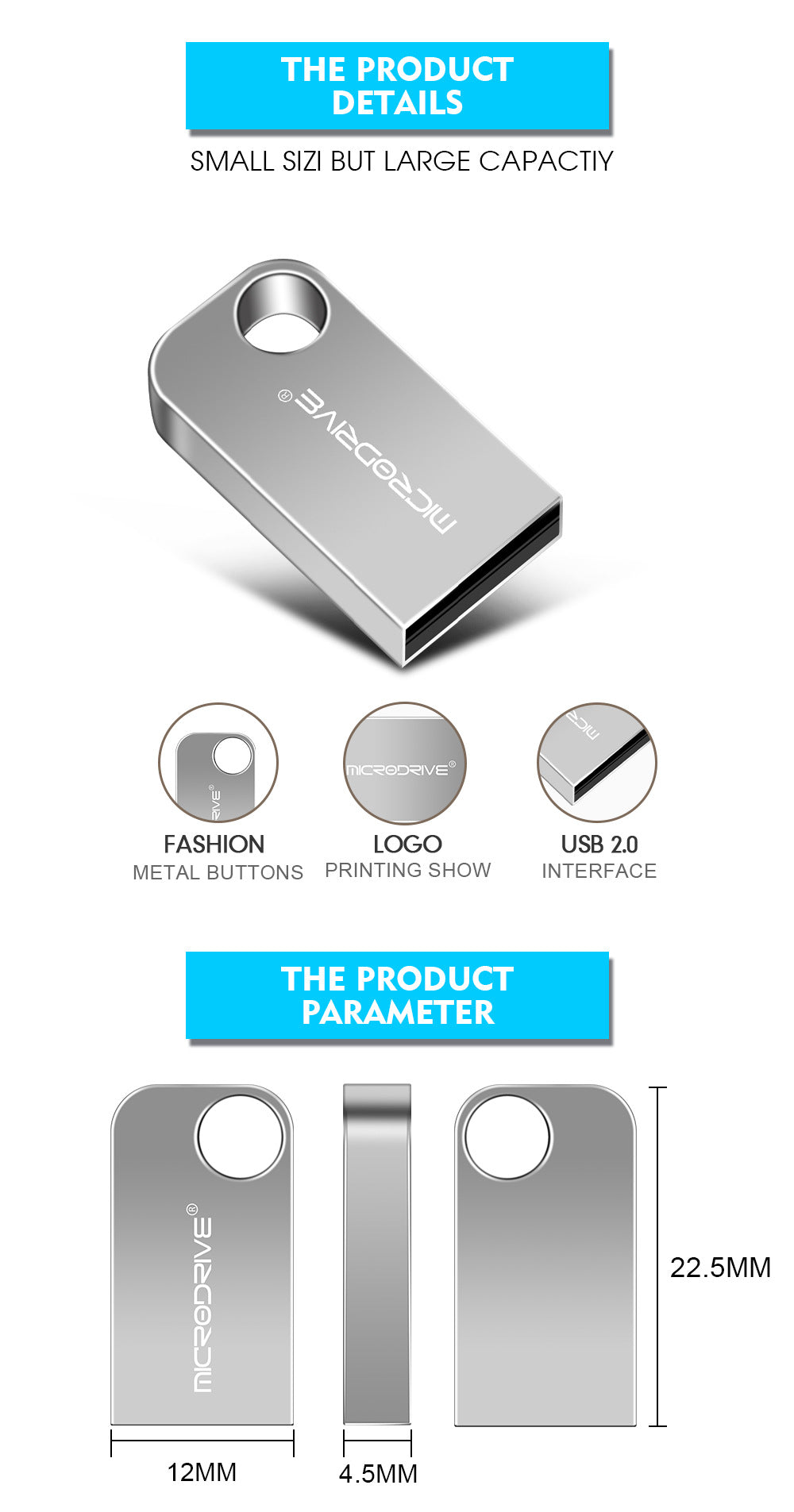 16G Véhicule de grande capacité 64g Mini disque USB