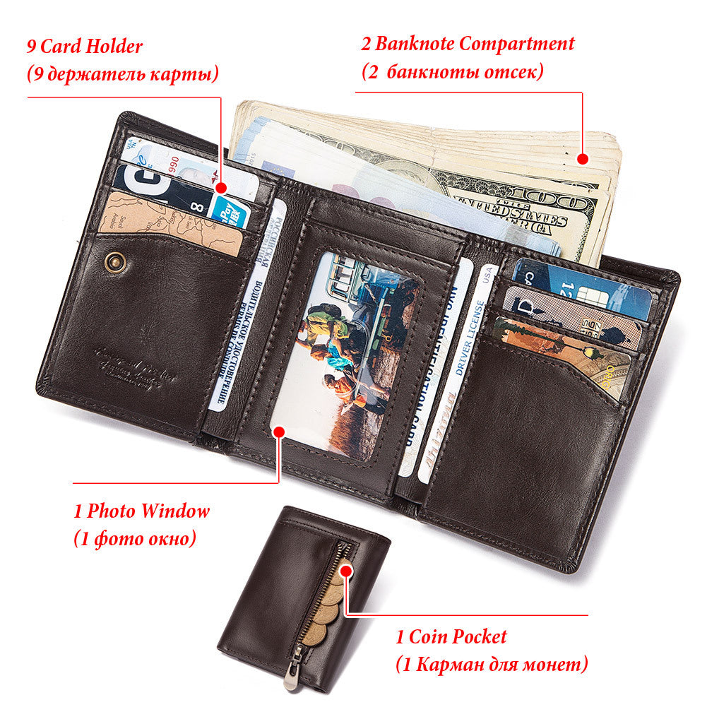 Multi-lot Genuine Leather Multi-color Zipper Pouch