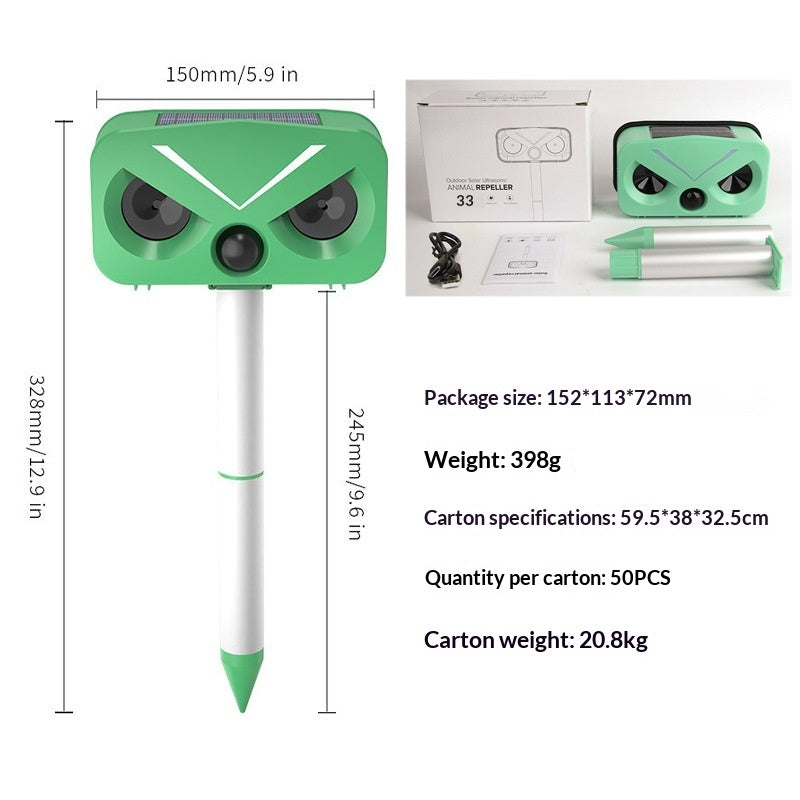 Repelleur de chien ultrasonique Rechargeur Voix Solar Bird Repeller