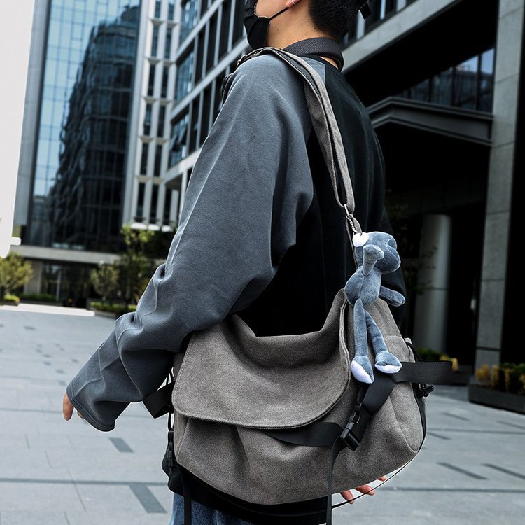 Grand-Capacité Minimaliste Toile Crossbody Sac pour hommes