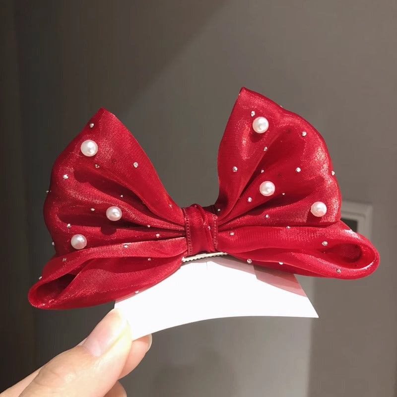 SpringSummer Kids Clip cheveux avec trois dimensions Pearl Big Bow