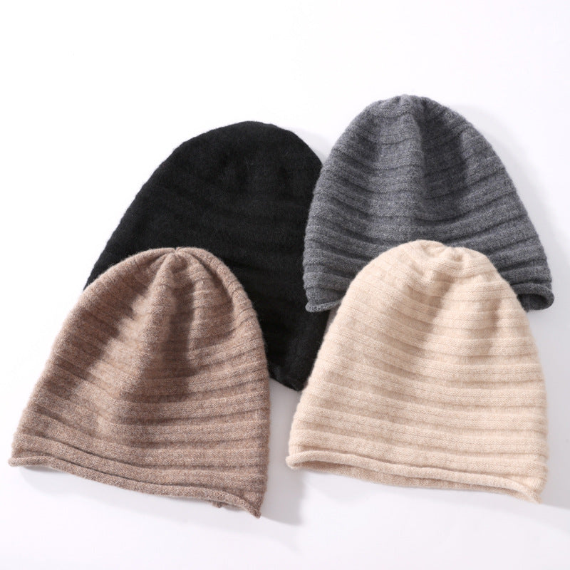 Chapeau tricoté unisexe en laine pure