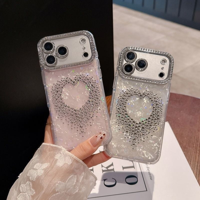 Cas de téléphone cardiaque à pointe de strass