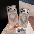 Cas de téléphone cardiaque à pointe de strass