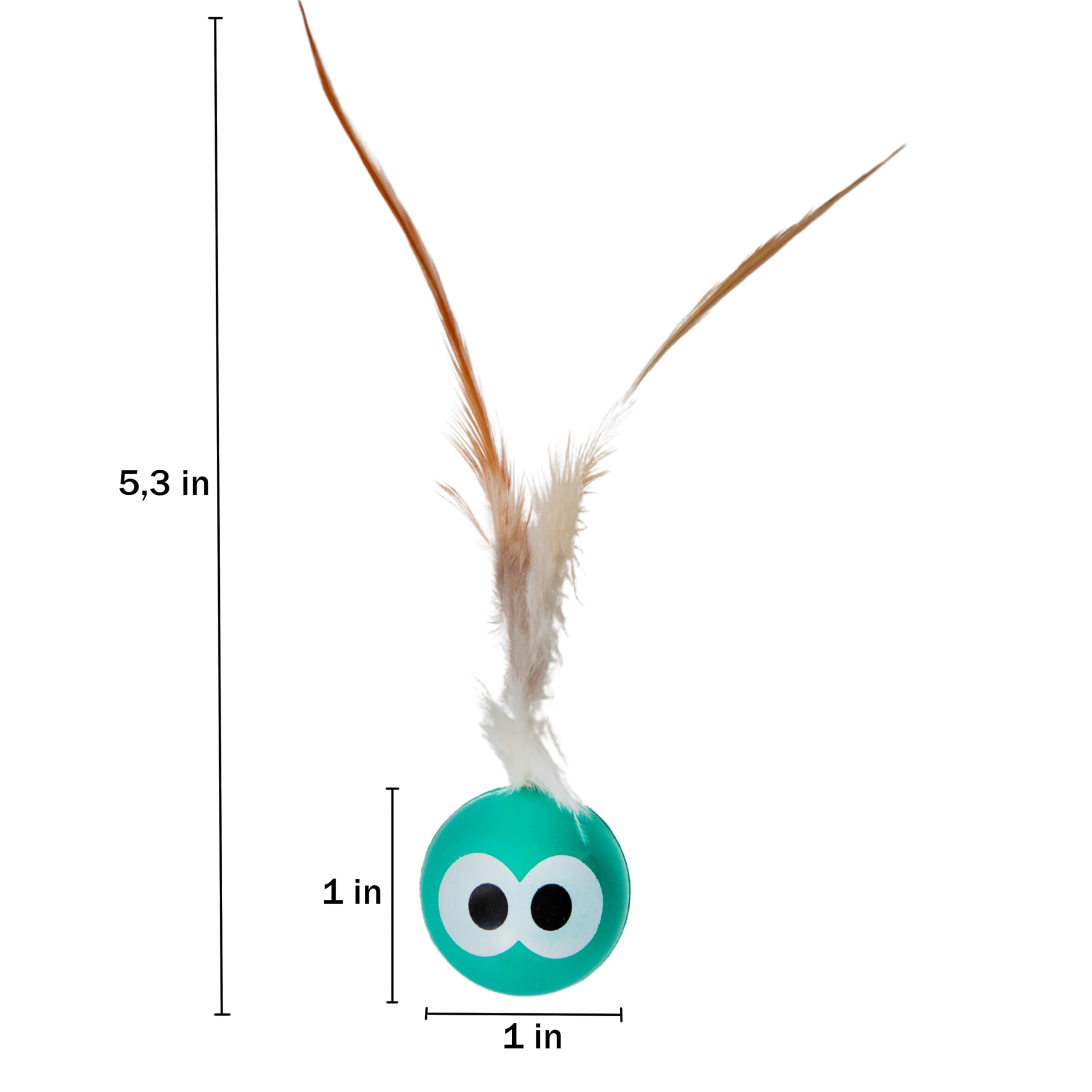 Balles Bouncing Jouet de chat avec plume - Interactive boule de chat Bouncing avec queue