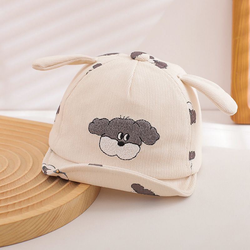 Été Garçons et filles Brodé Dessin de chien de dessin animé Soft Brimmed Casquette de baseball