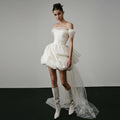 Robe de mariée légère hors-épaule Blanc Court