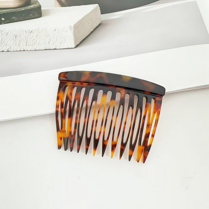 Pixie-coup Bangs Leopard-print Peigne de Bun cheveux non glissants