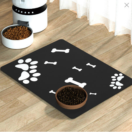 Chiens et chats Manger Mat Anti-overflow Waterproof Facile à nettoyer Animaux de compagnie Aspirant de l'eau Quick-