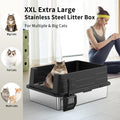 TAILLE DE GRAINE EN ACIER DE CAT LITTER SANS COUVERTURE