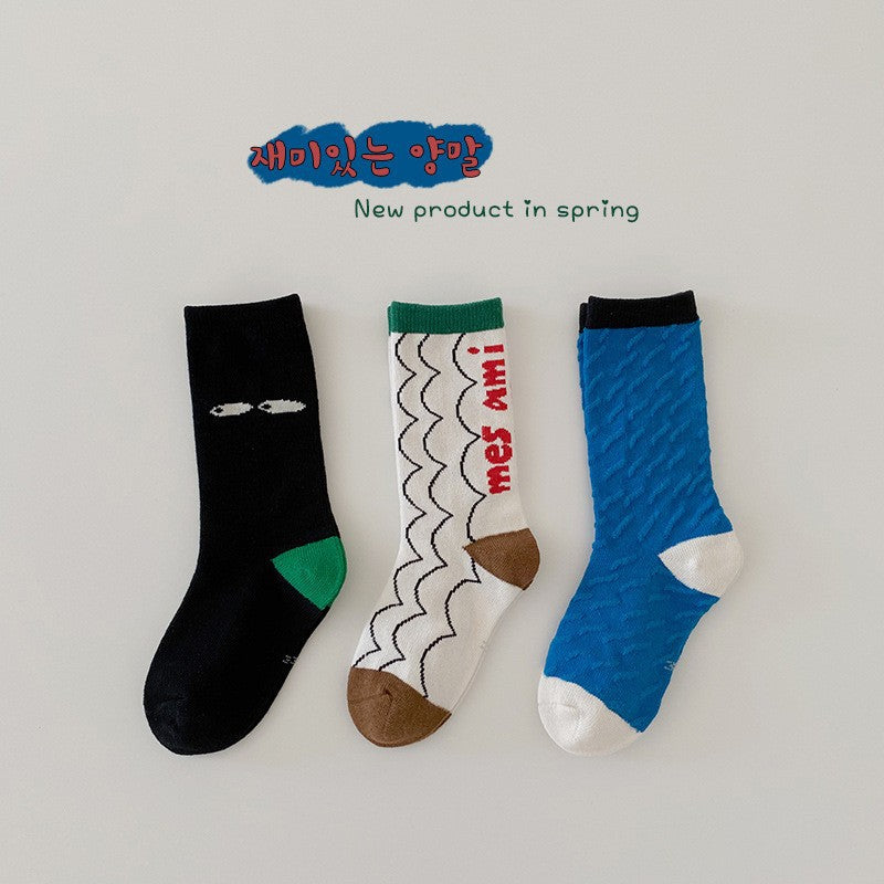 Chaussettes colorées de 3 paires à point d'onde