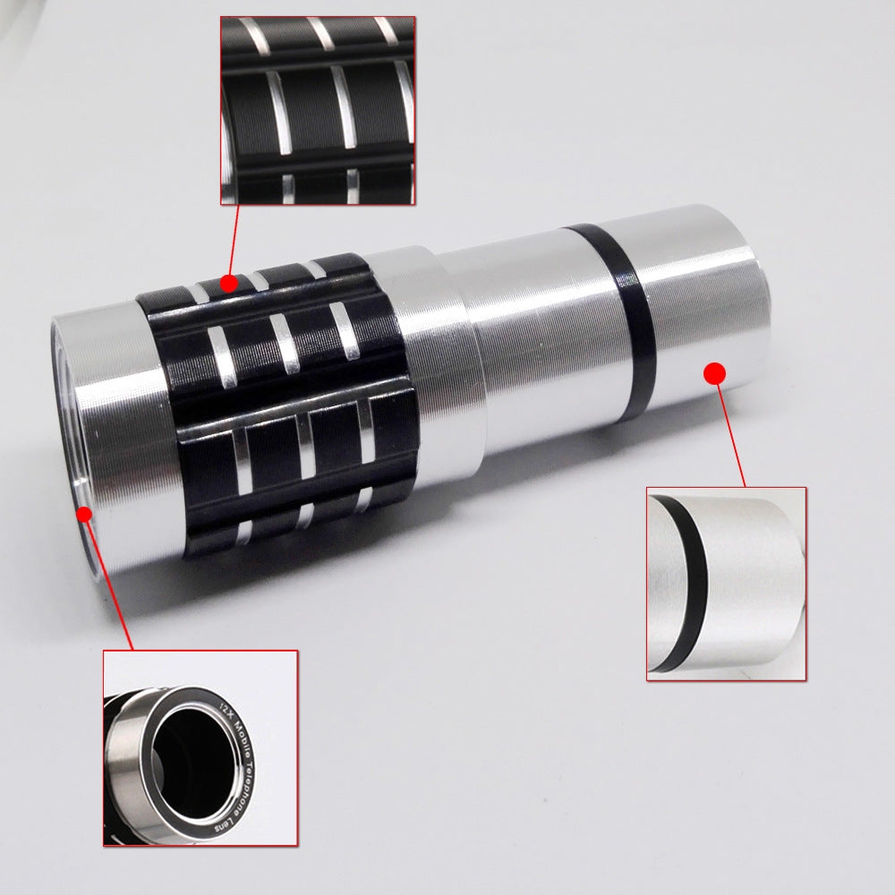 12 fois objectif télescopique col universel clip téléphone cellulaire accessoires 12X haute définition