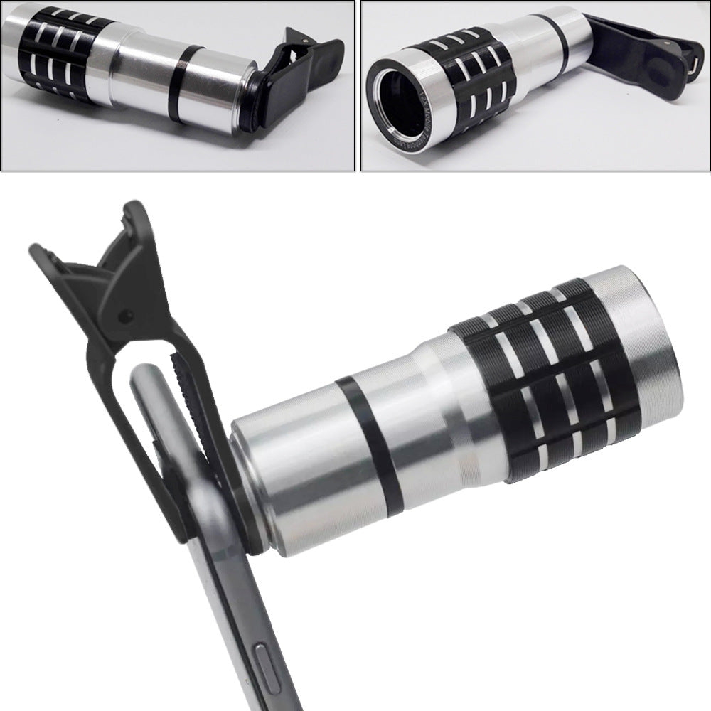 12 fois objectif télescopique col universel clip téléphone cellulaire accessoires 12X haute définition