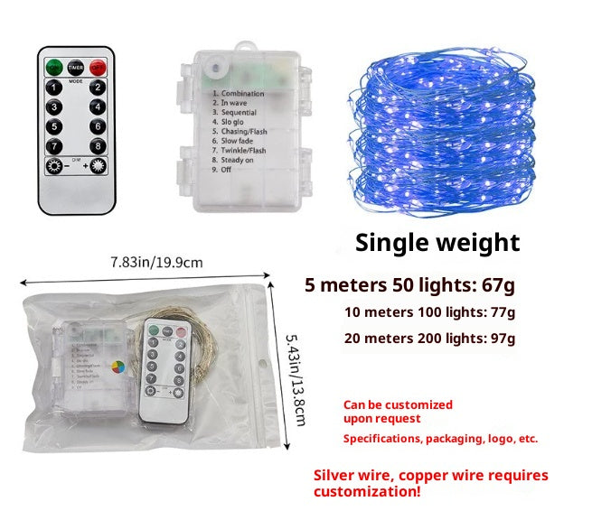 Chambre à distance étanche Année lumière extérieur Batterie Box Rideau lumineux jours fériés