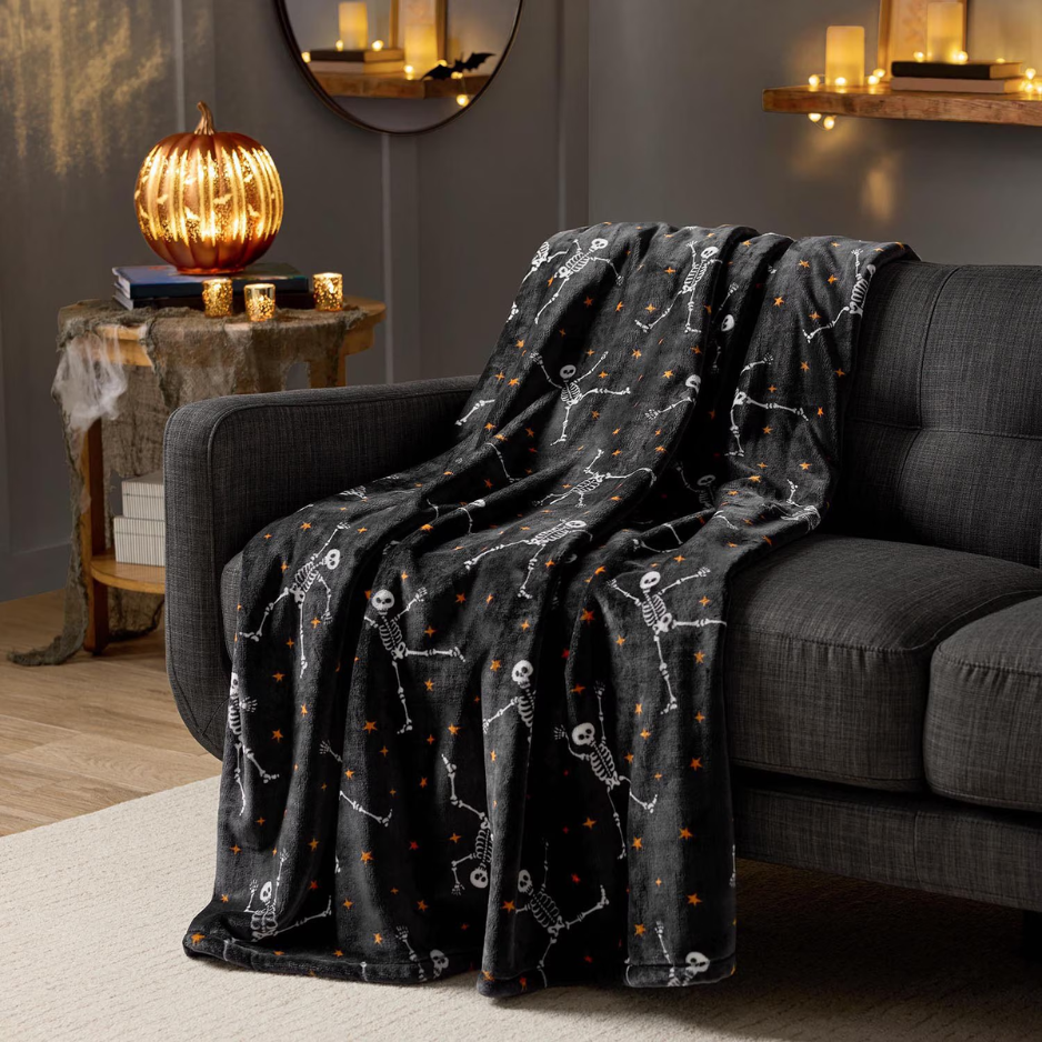 Halloween Lounge Lancer la couverture nuit danser Skeletons 60 X 70 pouces