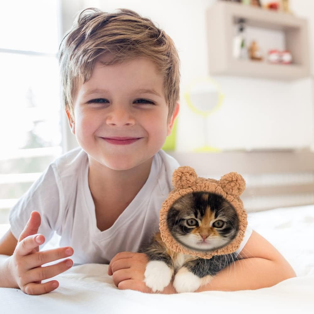 Costume de chat mignon Chapeau d'ours pour chat chaud doux petite tête d'animal