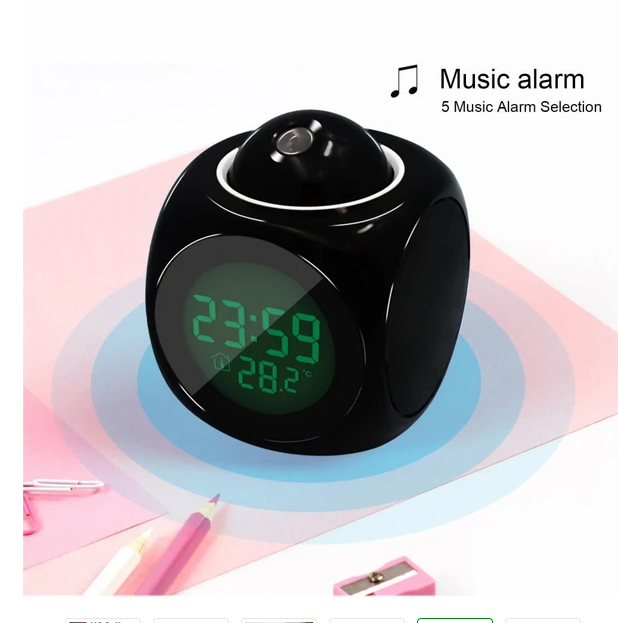 Réveil LED Affichage LCD numérique Voix Parler Météo Snooze USB