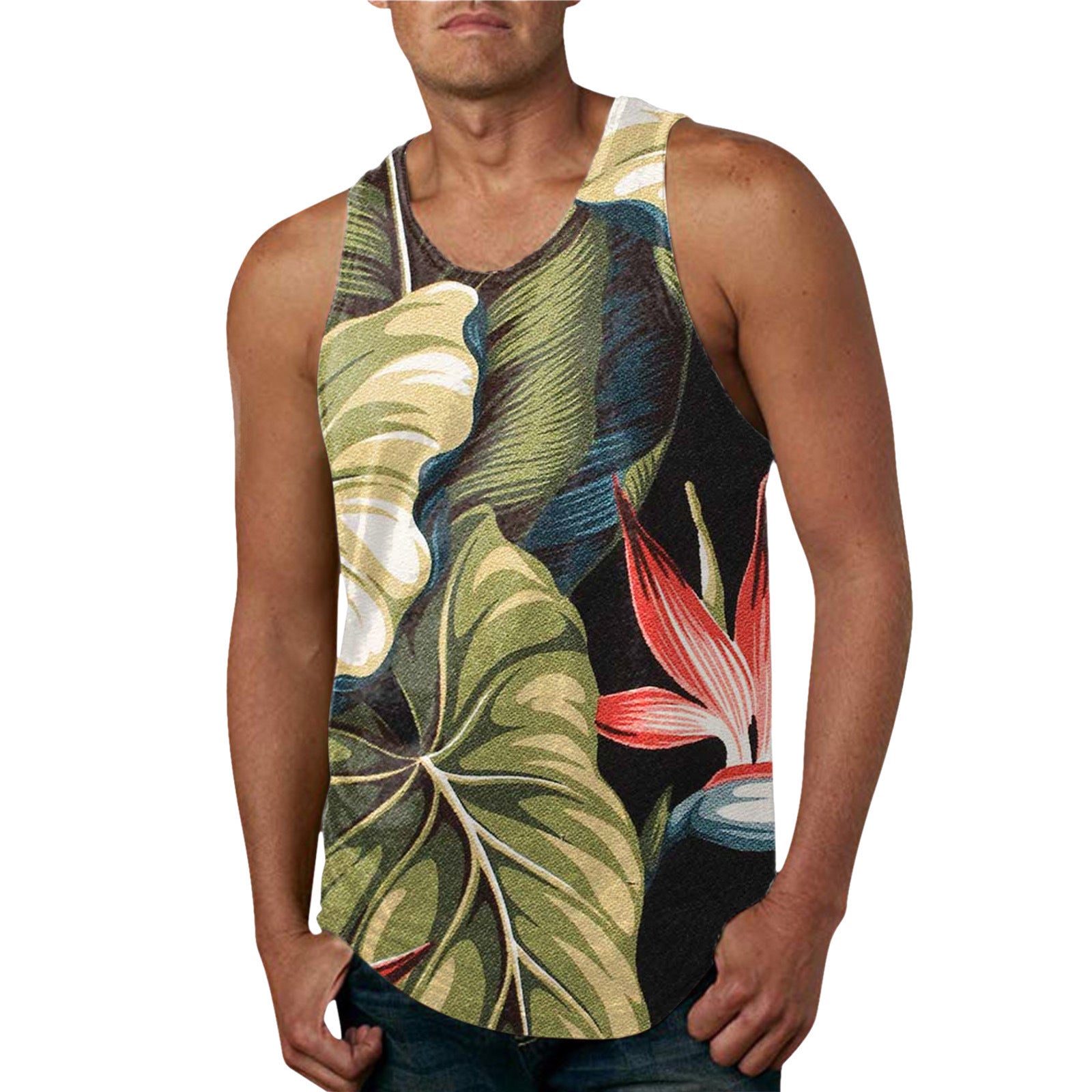 Hommes Arrivée d'été Hawaïen-Imprimer Veste Casual