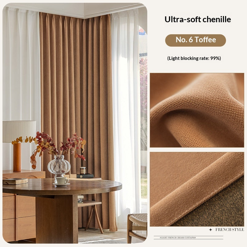 Rideaux en nylon entièrement noirté pour un look haut de gamme dans la chambre