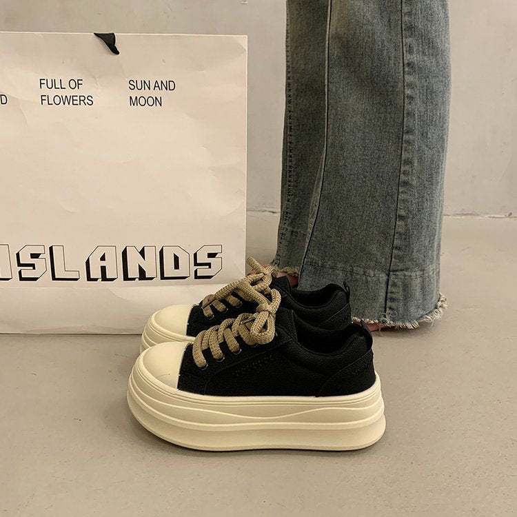 Chaussures de la plate-forme supérieure noire pour femmes