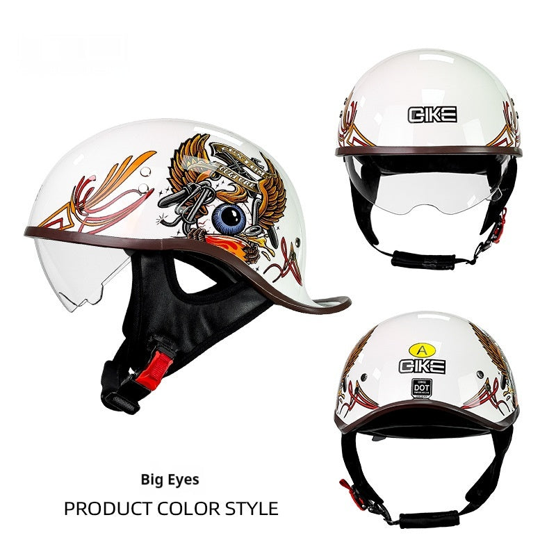 Électrique vélo rétro moto Rocker Tail Half Casque