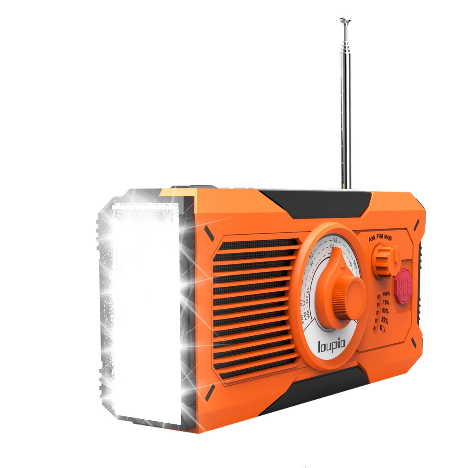 Radio à main multifonctionnelle d'urgence avec lampe de poche lumière de lecture