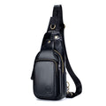 European and American Retro First-Layer Cowhide Men's Front Sling Bag
