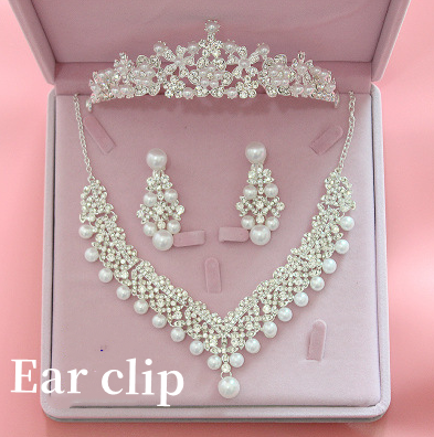 Bijoux de mariage trois ensembles de couronne coréenne grande Mariage Pearl Collier Set mariage accessori