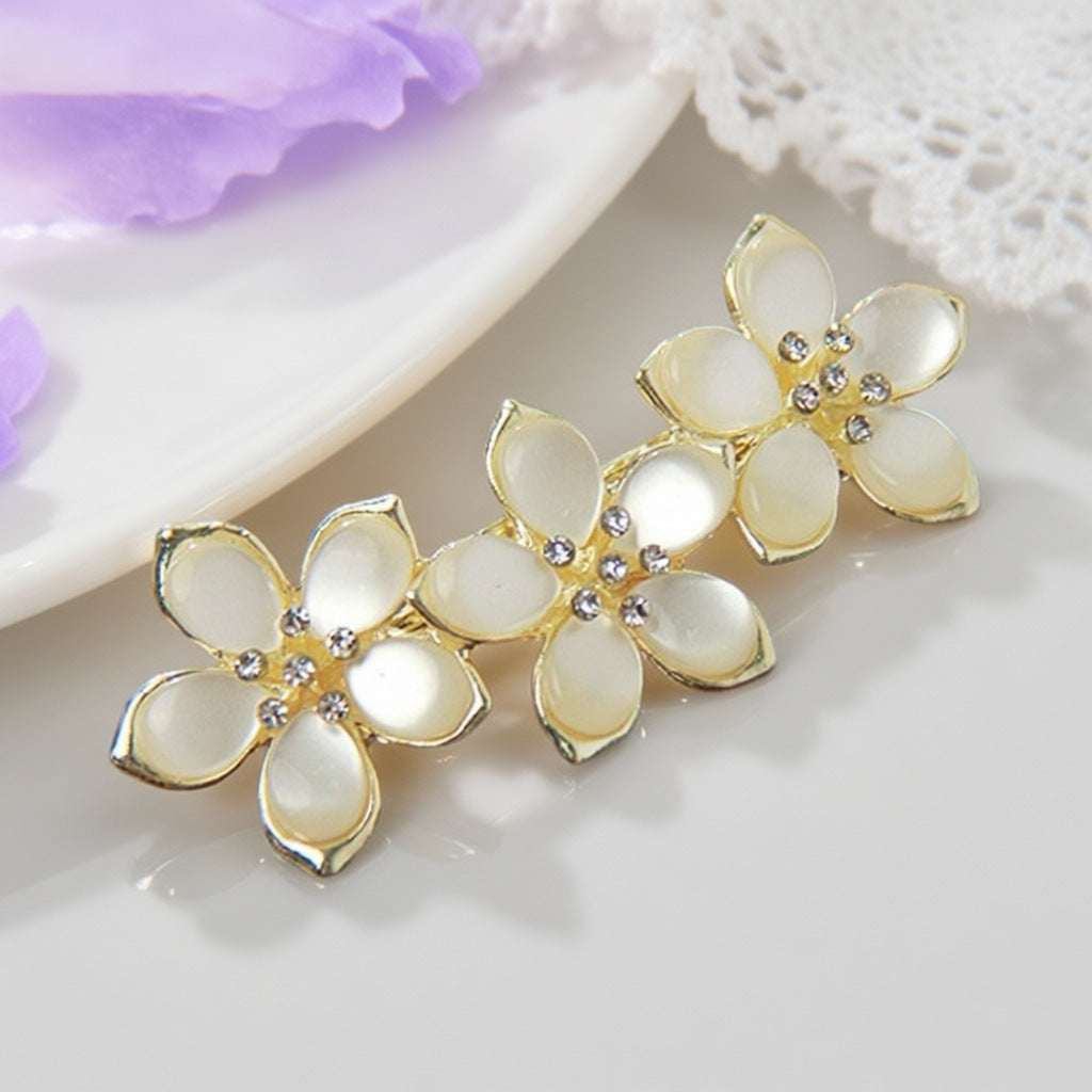 Gros et petits clips de printemps de style coréen avec des Strass