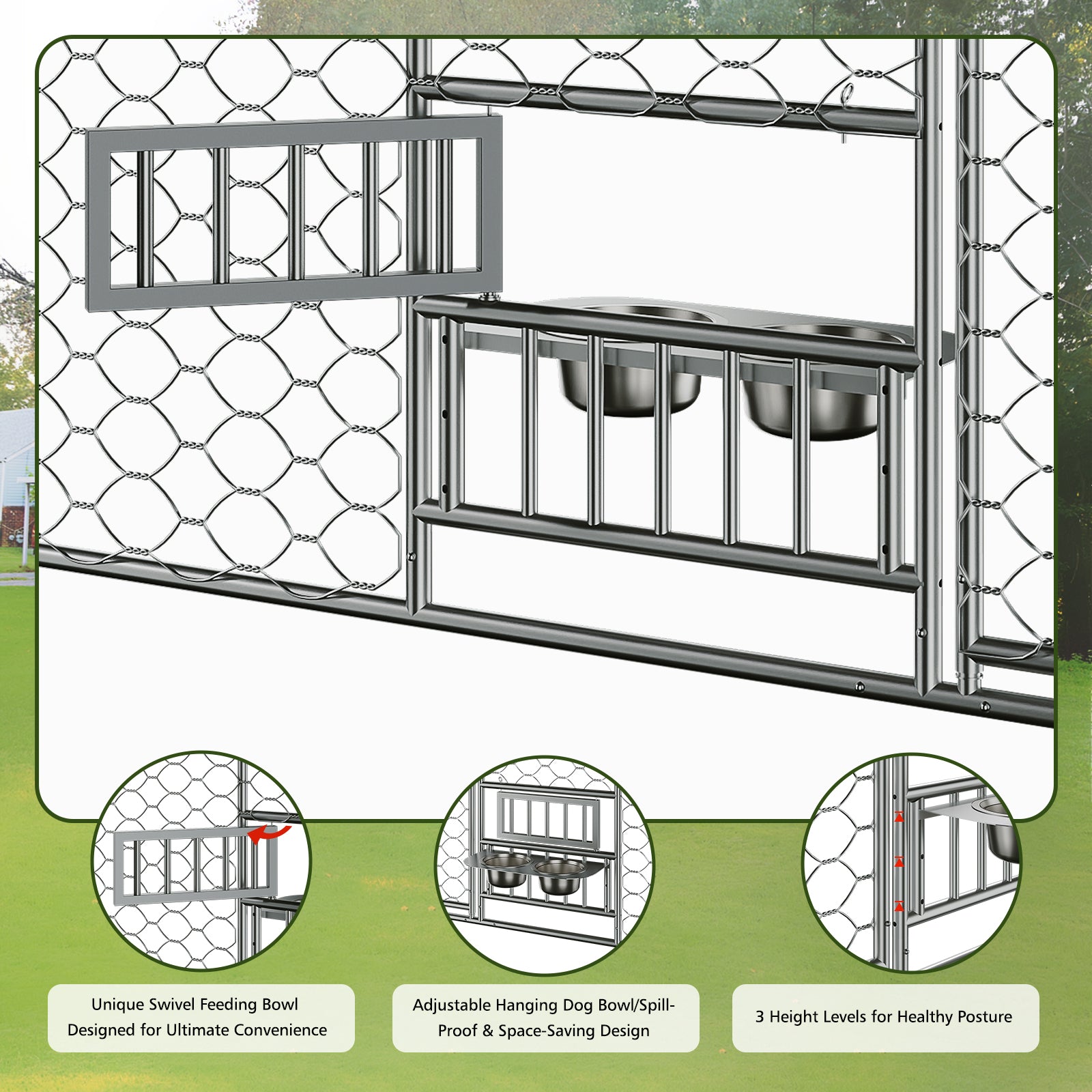 15x10 FT Grand Kennel de chien extérieur avec Canopy