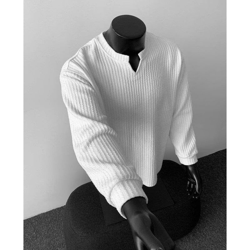 T-shirt de base pour homme à manches longues de style américain pour le printemps et