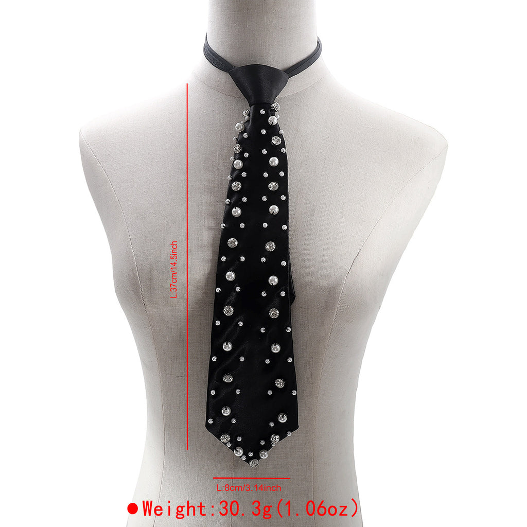 Accessoire aux fleurs en alliage de style rétro avec une cravate rouge et noire